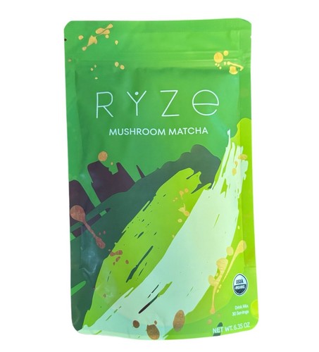 New RYZE Organic Mushroom Matcha 3 Pack with RYZE Spoon 100% Authentic - Picture 3 of 4