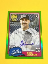 2023 Topps Archives Greg Weissert RC Fan Favorites Auto Green Foil/99 #81FF-GW