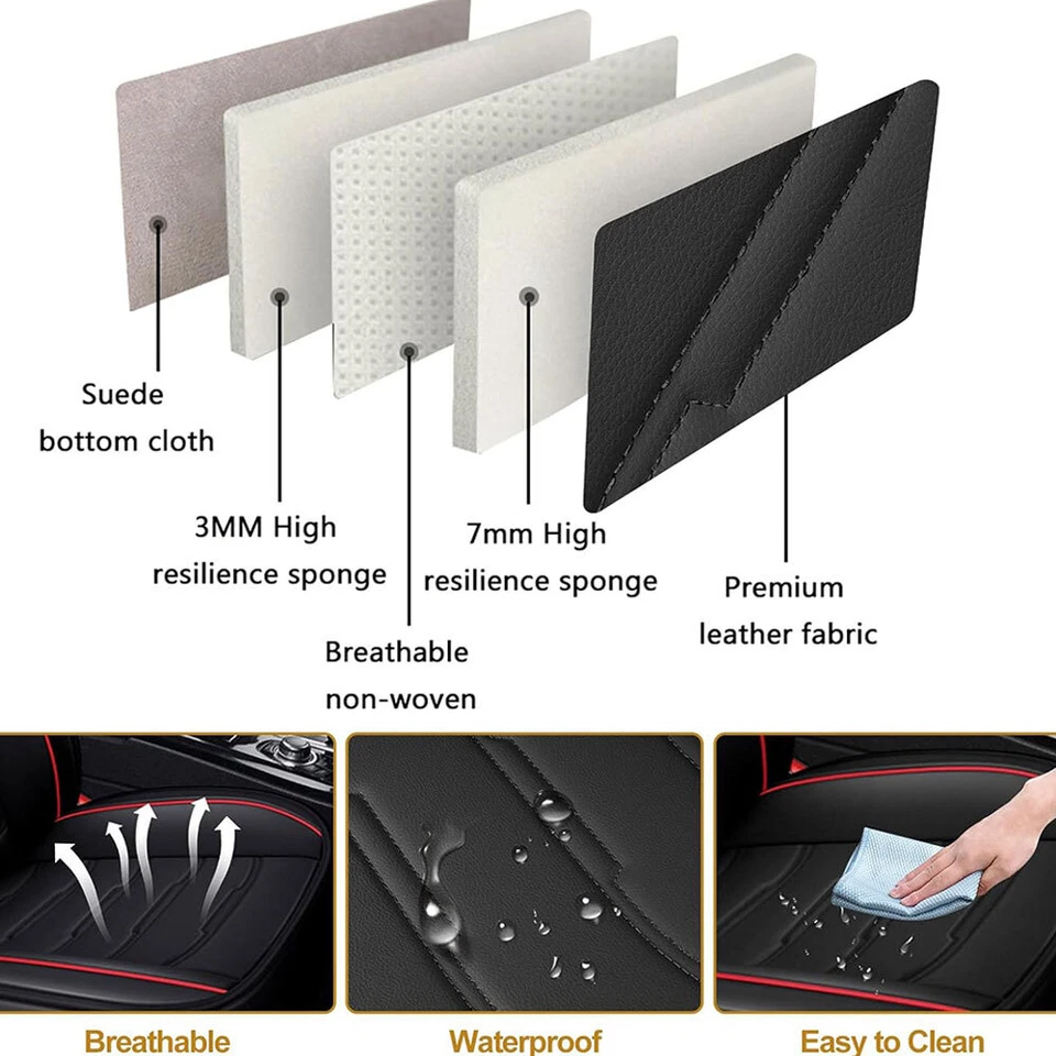 For Honda Accord Leather Car 5 Seats Covers Full Set Waterproof Breathable Cover - Image 2 of 4