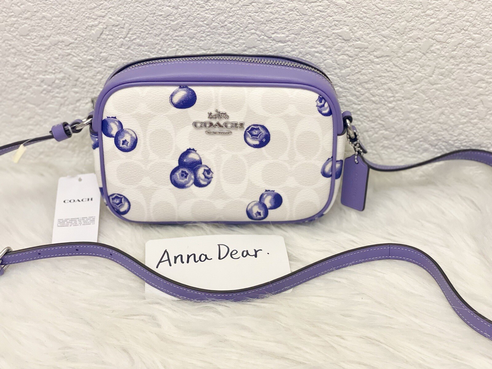 Coach CR176 Mini Jamie Camera Crossbody Bag in Blueberry Signature, New With Tags
