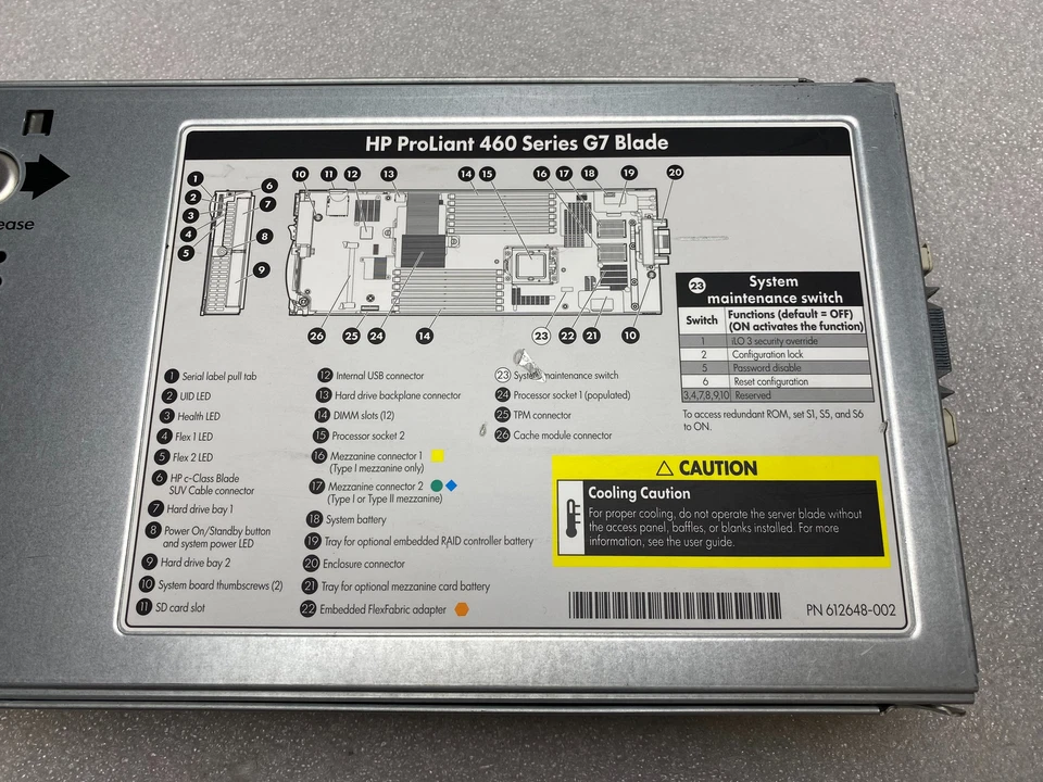HP ProLiant BL460c G7 Blade Module 2x Xeon X5650 32GB RDIMM RAM RESET NO HDDs - Image 4 of 4