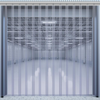 Durable PVC Strip Door Curtain Kit for Coolers & Warehouses - 0.08'' Thick