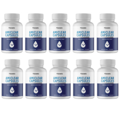 Amiclear Capsule Blood Sugar Support Supplement Formula -10 Bottles 600 Capsules