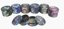 50mm Metal Herb Grinder 4 Part Skull Deay Of Dead Gothic Novelty Spice Crusher