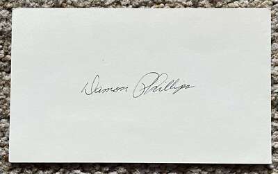 Damon Dee Phillips signed card - Braves Reds debut 1942