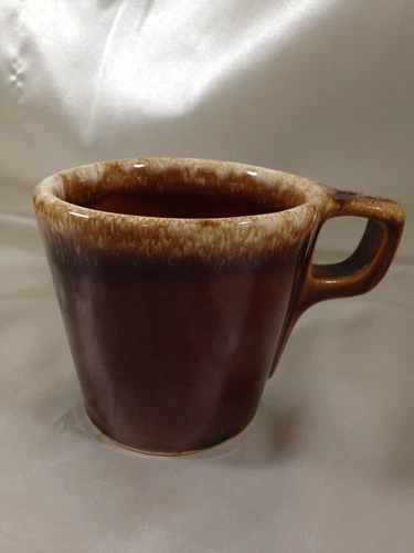 Vintage Hull Pottery USA Oven Proof Brown Drip Coffee Mug