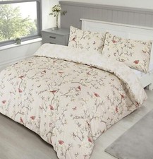 NightComfort Percale Chinoiserie Birds Duvet Cover Set, Multicolour