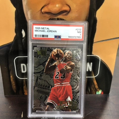 1995 Fleer Metal Michael Jordan Nuts & Bolts Basketball Card #212 Bulls PSA 7