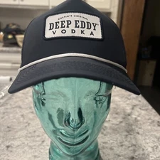Deep Eddy Vodka Hat Cap Mens Austins Original Strap Back Blue Rope Logo