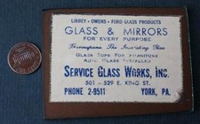 York Pennsylvania Ford Motor Company Owens Libbey Glass Pocket Mirror Vintage +