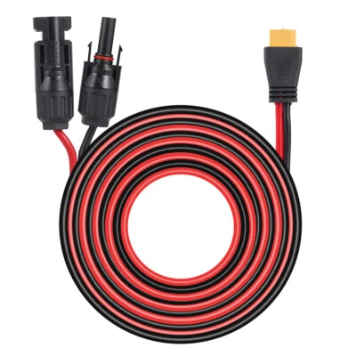 HORMY 12 AWG 20 ft XT60 Female to Solar Connector Solar Panel Extension Charging Cable
