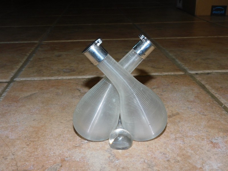 ANTIQUE HUKIN& HEATH BIRMINGHAM STERLING & GLASS CONJOINED OIL AND VINEGAR CRUET
