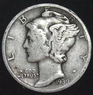 1939-D 10C Mercury Dime 90% Silver 24ott0106-2