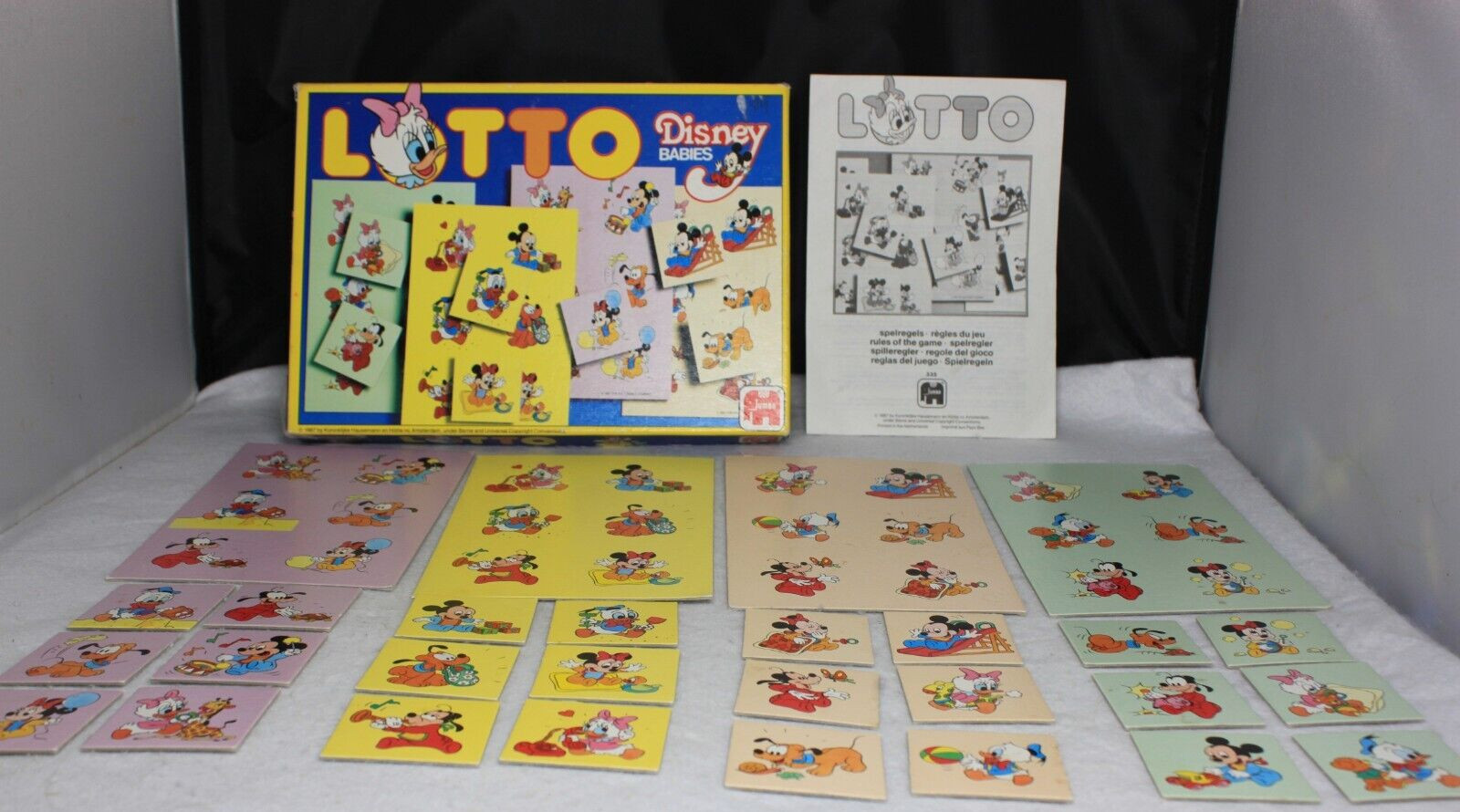 Rare Vintage 1987 Disney Babies Lotto Game by Jumbo Bingo Type Matching Game