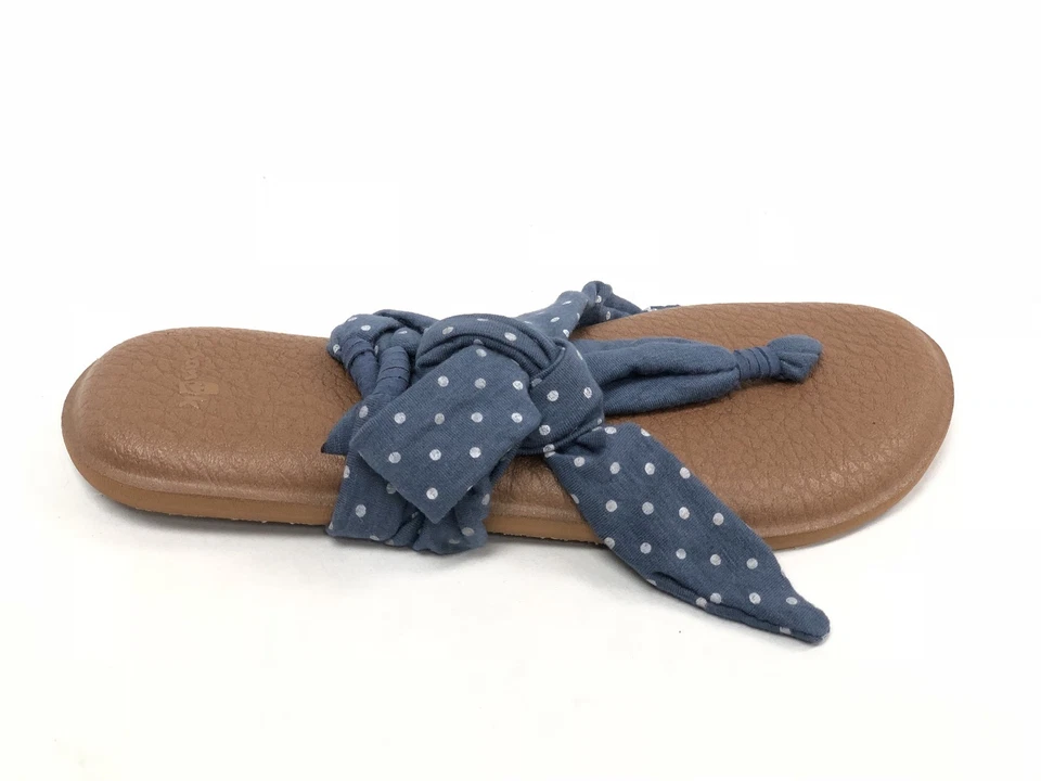 САНУК ЙОГА СЛИНГА ВВЕРХ ЭЛАСТИЧНОЙ ТКАНИ ШЛЕПАНЦЫ САНДАЛИИ СЛАНЕЦ СИНИЕ ТОЧКИ лодыжки надежном - Изображение 3 из 4