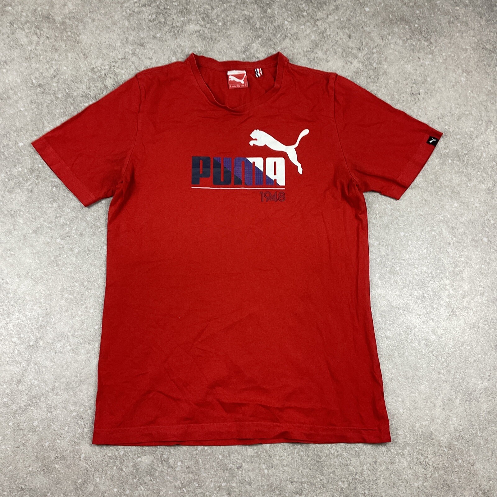 Puma Red Big Logo Spellout Tshirt Mens S