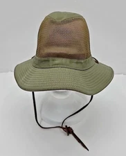 Dorfman Pacific Headwear Safari Sunhat Men's Size Large Vented Leather Tie Strap