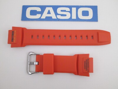Genuine Casio Pro Trek Triple Sensor PRG-270 PRG270 orange resin watch band