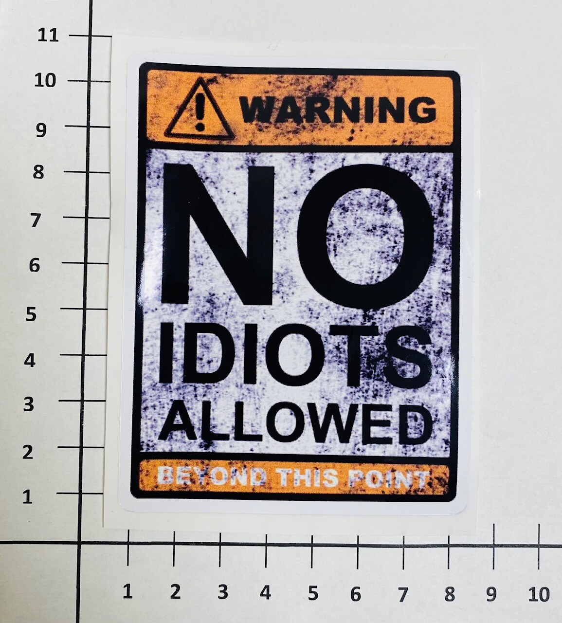 WARNING NO IDIOTS ALLOWED Aufkleber Sticker Oldtimer Warnung Schild ...