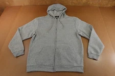 J Come Mens Size 2XL Heather Gray Fleece Pocketed Full Zip Hoodie NWT