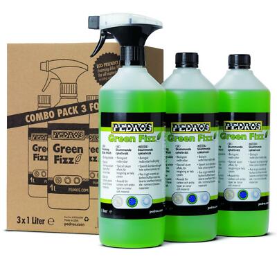 Pedro's Fahrrad Reiniger Green Fizz 3x 500ml Sprüh Flasche Schaum Putzmittel