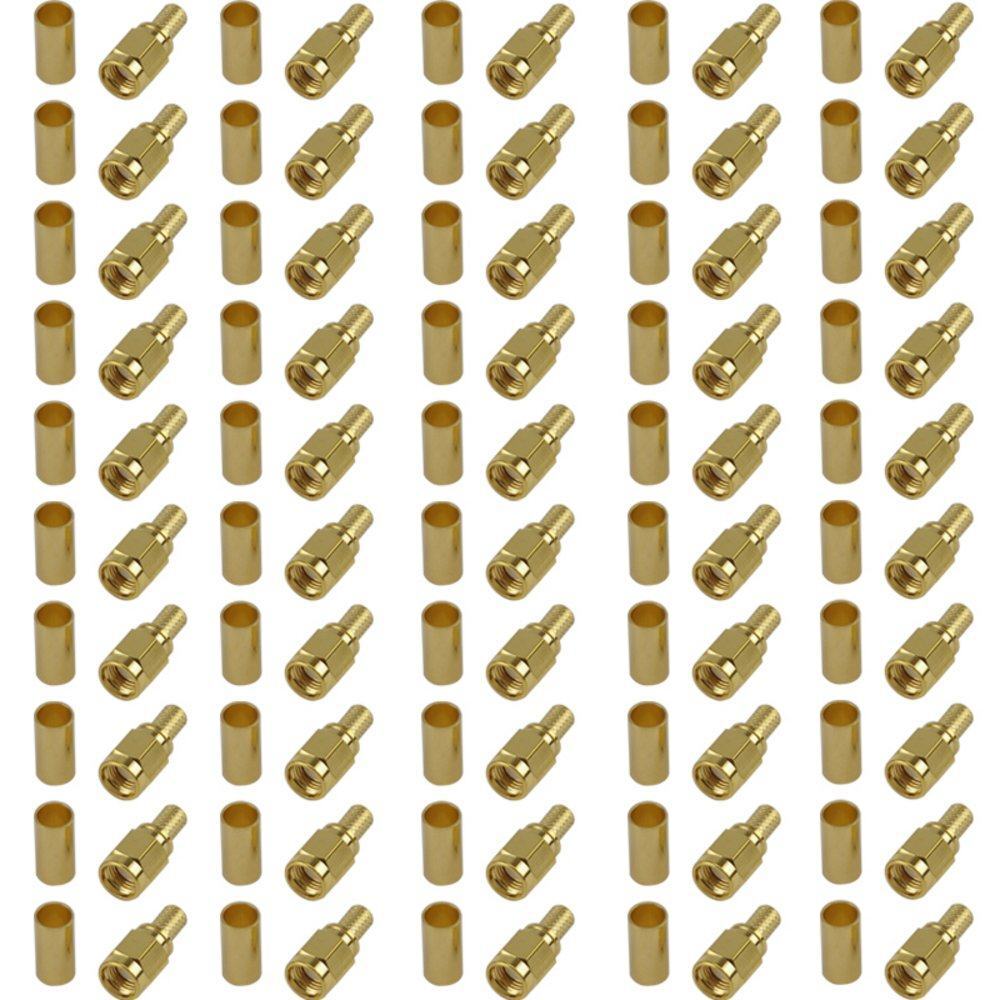 50 Pack of RP SMA Male Crimp Connector - RG58 Cable Crimp Easy to Use