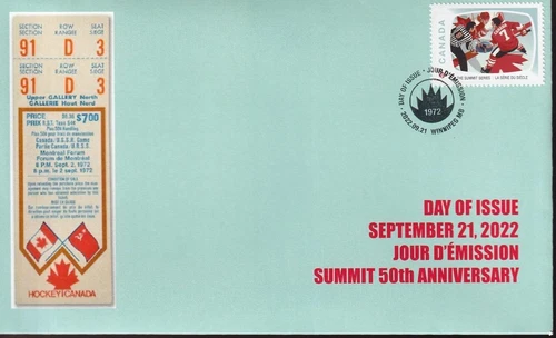 Canada limited edition private FDC, 2022 Hockey Canada-USSR Summit Series