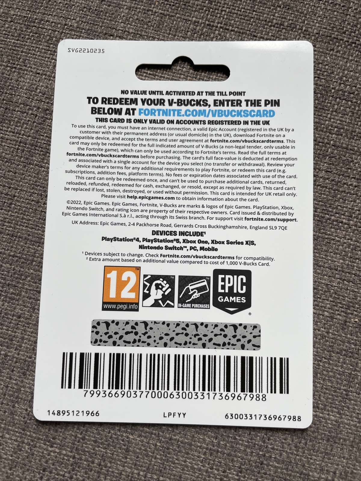 FORTNITE 1000 & 2800 VBucks GIFT CARD UK Edition 6.49£ & 15.99£ (NO VBUCKS) eBay