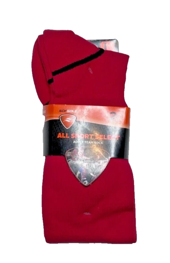 Suela de sofá, hasta la rodilla, All Sport Select, paquete de 2 calcetines rojos de equipo talla: para hombre 10-12,5 Foto 3 de 4