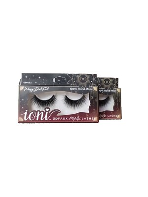 IONI 3D Faux Mink False Fake Lashes Wispy Doll Full Reusable LOT of 2 FREE SHIP