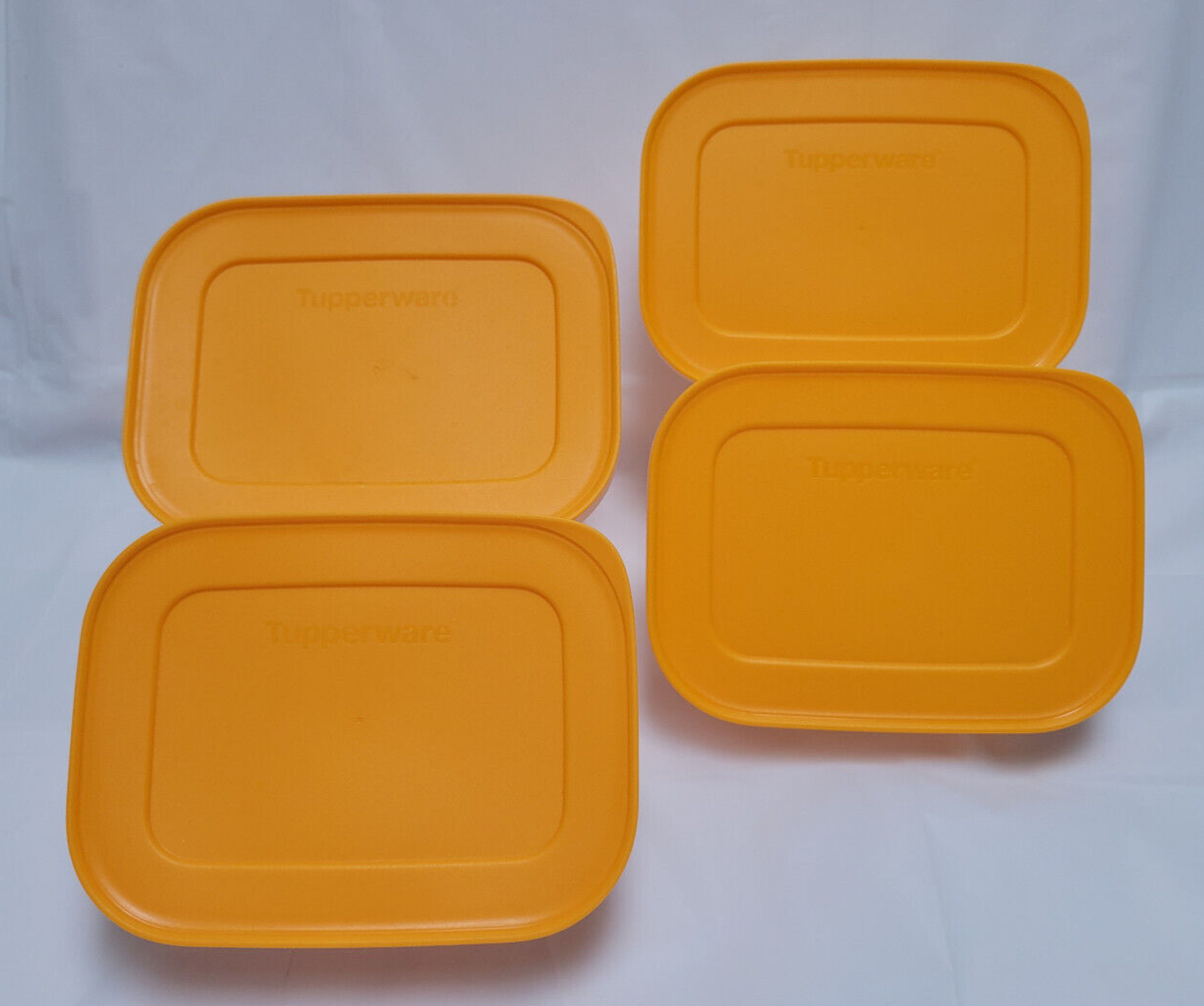 Lot of Tupperware Freezer Mate (3) 7867 and (1) 7871 w/ Orange