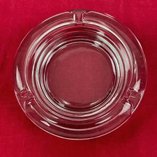 Clear Glass 4 Inch Bar Restaurant Hotel Cigarette Ash Tray - New Old Stock