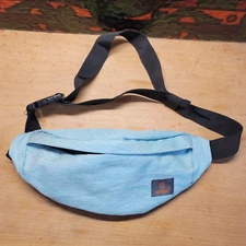 Tinyat Crossbody Bag Fanny Pack Turquoise Zip Across Travel Belt Bag Adjustable 