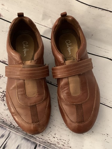 Cole Haan Air Women?s 7B Brown Leather Slip On Style One Strap Shoe Cognac - Picture 2 of 8