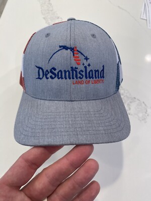 DeSantisland USA Trucker HAT Ron DeSantis Embroidered LAND OF LIBERTY FLORIDA