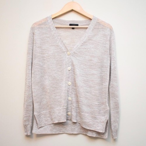 J.CREW Beige Metallic Button Front 