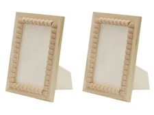 Unfinished Wood Beaded Picture Frame | Paint or Decorate – Fits 4″ × 6″ Photos