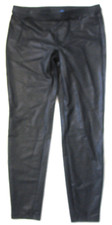 Vera Wang Simply Women's Sz Lrg FAUX LEATHER PANTS Ankle Pull on Stretchy