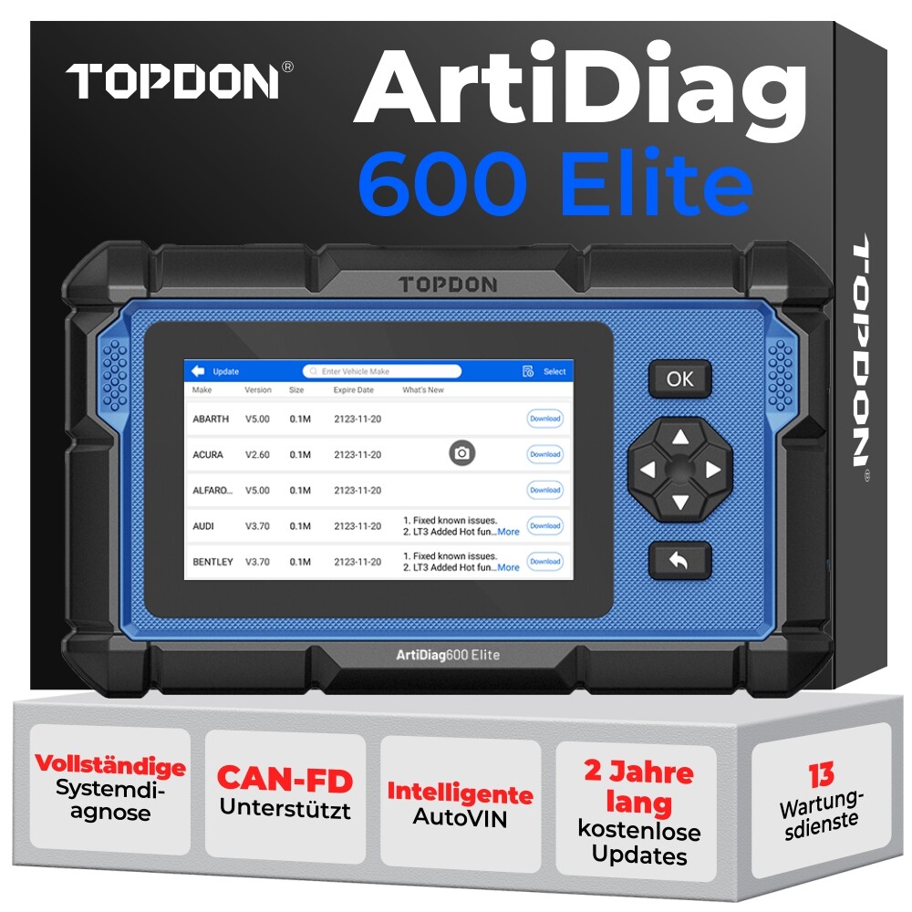 Dispositivo de diagnóstico profesional OBD2 TOPDON AD600 Elite PRO TODO EL SISTEMA RDKS EPB SAS 13 restablecimiento