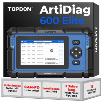 TOPDON AD600 Elite PRO Profi OBD2 Diagnosegerät ALLE SYSTEM RDKS EPB SAS 13Reset
