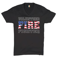 Volunteer Fire Fighter V-neck T-shirt Fire And Rescue Courage Patriotic Tee Volunteer Fire Fighter V-neck T-shirt Fire And Rescue Courage Patriotic Tee