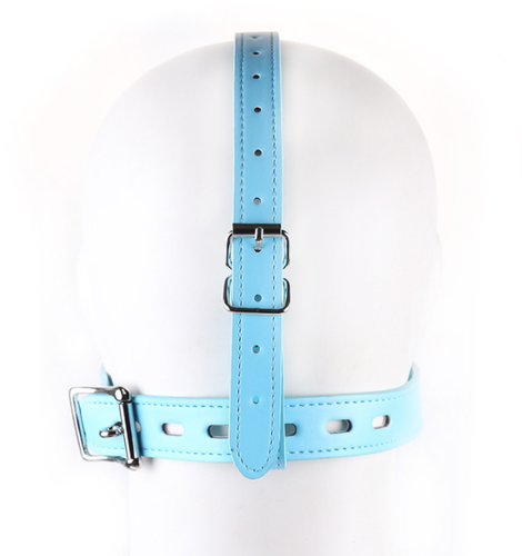 PU Leather Open Mouth Gag Funnel Slave Restraints Head Hood Bondage BDSM Harness - Picture 7 of 22