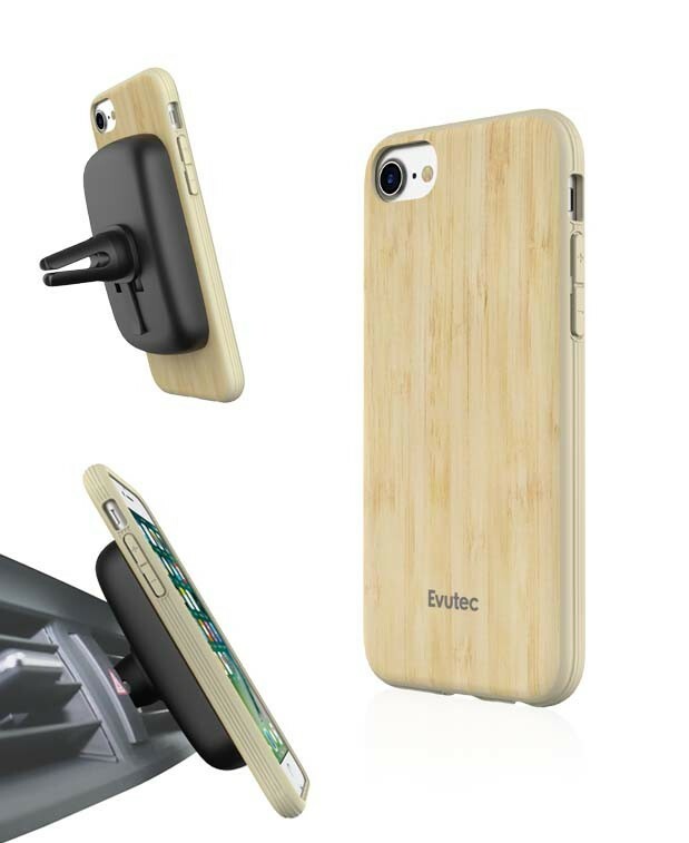 Case Evutec AER CARBON Bamboo for Apple iPhone 6s,7,8 with AFIX+