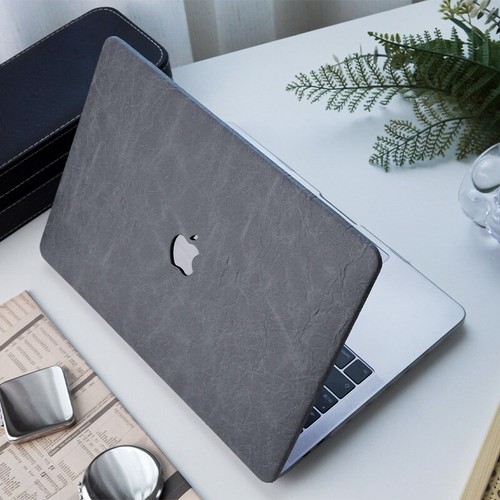 Gray Rock Texture PU Leather Case For Macbook M4 Pro 14 16 Air 13 15 11 12 inch - Picture 4 of 12