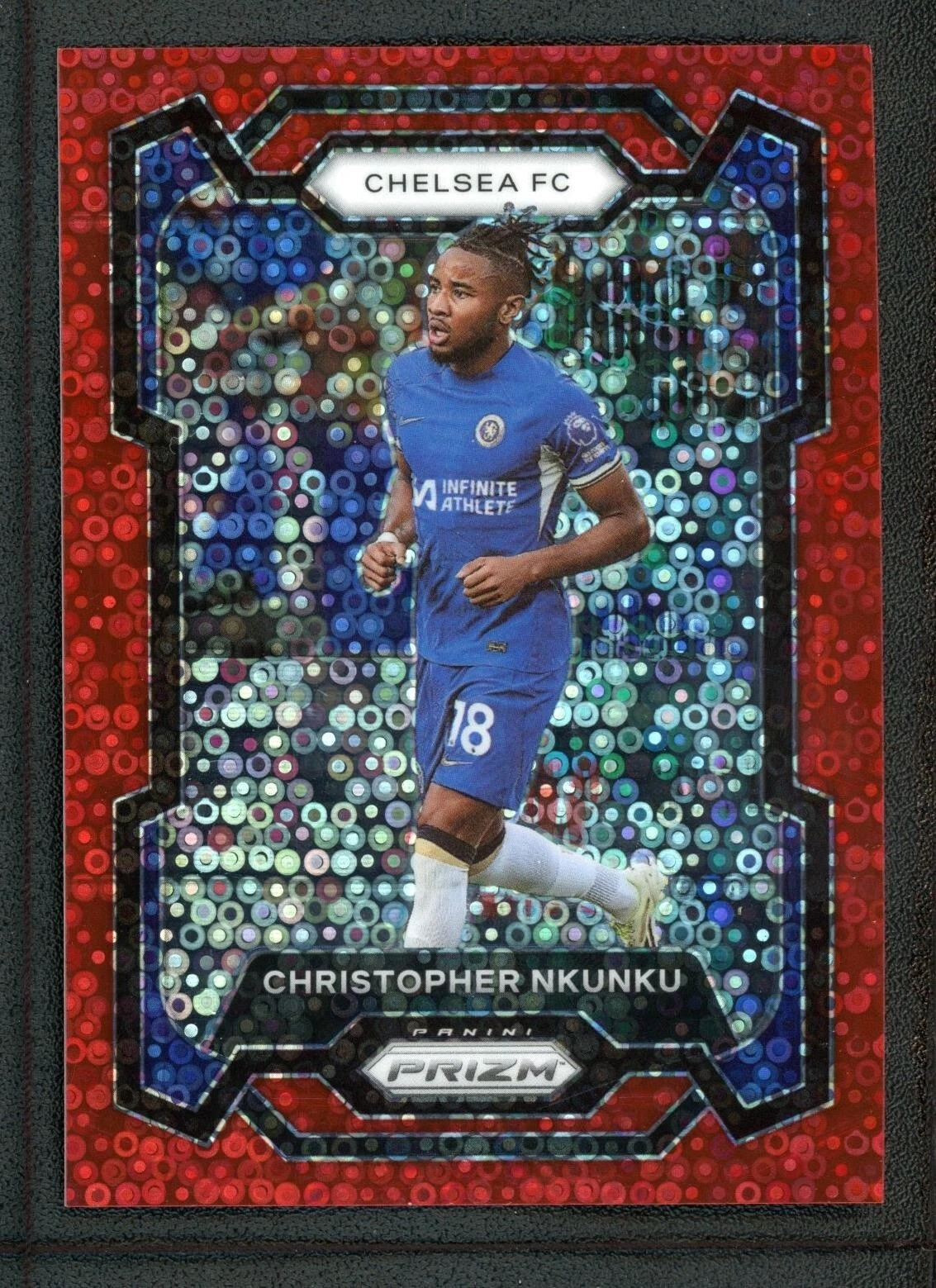 2023-24 CHRISTOPHER NKUNKU 20/49 PANINI PRIZM PREMIER LEAGUE DISCO RED