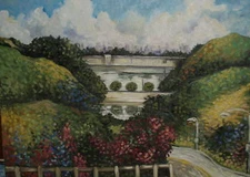 Impressionist Plein Air OIL painting LAKE HOLLYWOOD CA