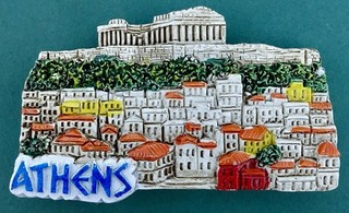 Souvenir Fridge Magnet Athens View Of The Acropolis Greece