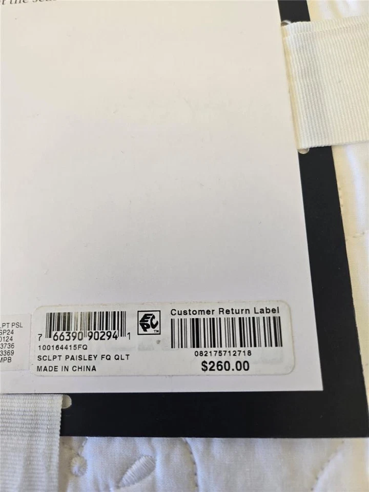 #= Edredón Charter Club Blanco Completo Queen Esculpido Paisley Algodón Lavable a Máquina Foto 2 de 4