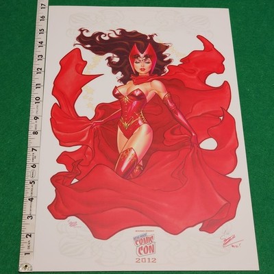 Michael Dooney Scarlet Witch x2 Signed LE Art Print /20 2012 NYCC 17x11