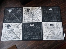 Teppich 90 x 150 Kunst Basquiat Motiv schwarz weiß